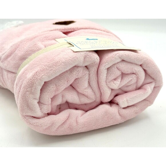 Pottery Barn Kids Baby Bunny‎ Nursery Wrap Hooded Towel Pink Cotton Velour Soft! - Picture 12 of 15